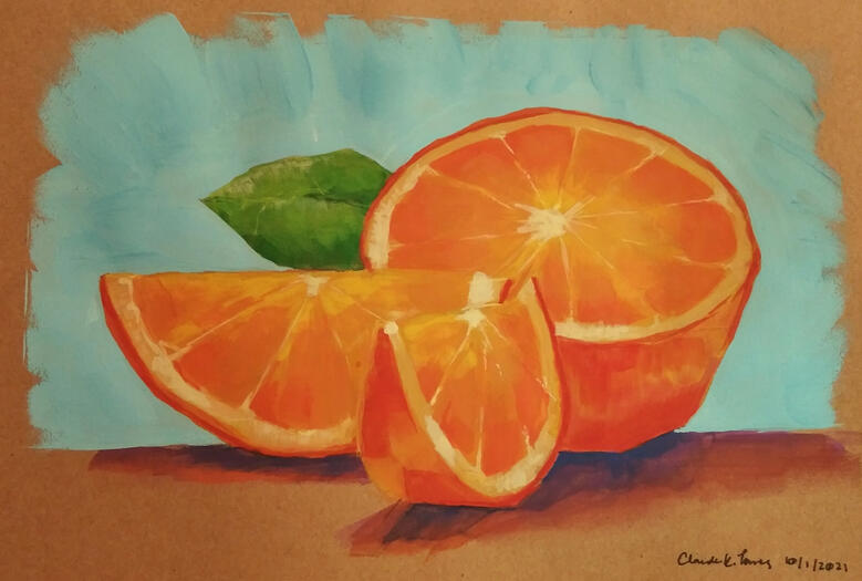 Orange Still Life Painting
